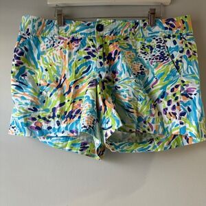 Lilly Pulitzer The Callahan Short 14 Multi Color Excellent Abstract Cotton